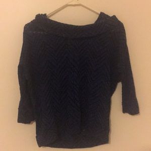 Candie’s Navy/Lace Chevron Turtleneck